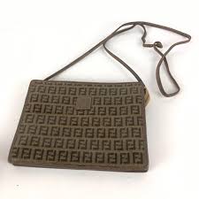 FENDI Zucca FF Pattern Shoulder Crossbody Bag Canvas Brown ...