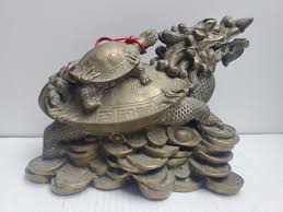 lucky Chinese handwork Bronze Fengshui Dragon Turtle Statue ...