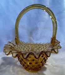Vintage Gold/ Auburn Hobnail Basket - Etsy