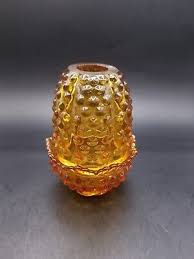 Vintage Fenton Amber Hobnail Fairy Lamp Light | eBay