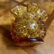 Vintage Fenton Honey Amber Mid Century Modern Hobnail ...