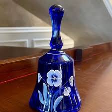 Fenton Glass Cobalt Blue Hand Painted Bell; Fenton Art Glass Bell - Etsy