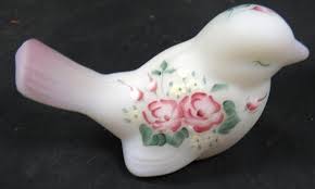 Sold at Auction: Fenton Milk Glass White Bird Hand Painted ...