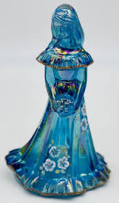 Fenton Art Glass Blue Carnival Bridesmaid Doll Figurine ...
