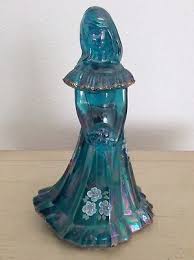 Fenton Art Glass Ocean Blue Carnival Signed Doll Figurine ...