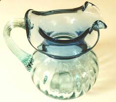 Fenton Glass 1999 Tranquility Pitcher 3280 AL Aquamarine Cobalt Blue | eBay