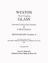 Weston Glass Catalog Reprints & History-West Virginia | eBay