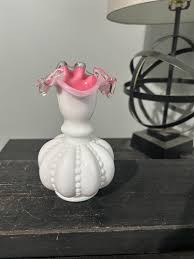 Fenton Beaded Melon Milk Glass and Pinky Peach Encased ...