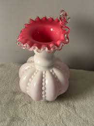 Fenton VTG Silver Crest Peach Jack in the Pulpit Beaded ...