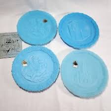 Vintage Fenton Blue Satin Milk Glass 8" Plates Set Of 4 NEW ...