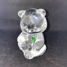 Fenton | Accents | Fenton Crystal Bear Figurine Green Heart ...
