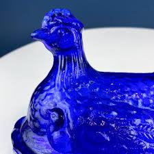 Vintage Bowl - Nesting Dove Cobalt Blue Glass Lidded Serving ...