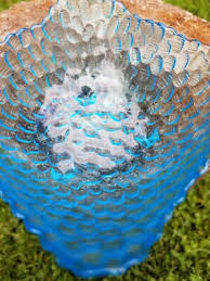 Vintage Ice Blue & Clear Glass Fish Scale Dish Small Art Glass Iridescent Bowl | eBay