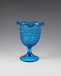 Vintage L.E. Smith Co Handmade Blue Hobnail Glass Compote - Etsy