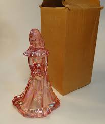 Fenton DOLL Girl BRIDESMAID Rose Pink Carnival Irridized Glass Figurine -QVC | eBay