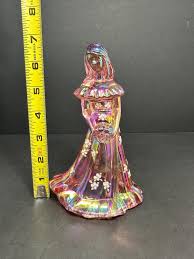 Fenton Iridescent Pink Bridesmaid Figurine, Hand Painted Floral Accents, Signed by Artist Debbie Cutshaw, Excellent Condition - Etsy Canada