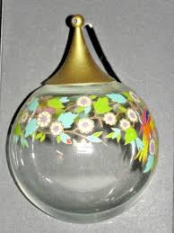 Rosenthal Christmas Ornament Glass Ball BIRD & FLOWERS KUGEL ...
