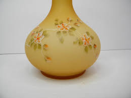 Unmarked Fenton honey amber overlay barber bottle artist ...