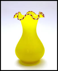 RARE Antique St Louis Yellow Opaline Uranium Glass Vase ...