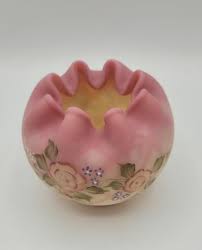 95th Anniversary Fenton Hand Painted Floral Burmese Glass ...