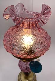 Fenton Dusty Rose Poppies Lamp
