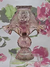 Vintage Fairy Lamp Indiana Glass for Homco - Dusty Rose ...