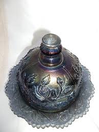 IMPERIAL GLASS OHIO LUSTRE ROSE ROUND COVERED BUTTER DISH ...