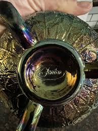 Vintage Fenton Amethyst Carnival Glass Tri Footed Bowl Leaf Pattern 4.5" | eBay