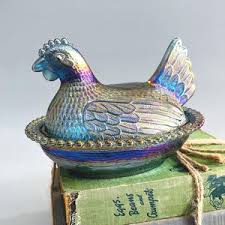 Indiana Blue Carnival Glass Candy Dish - Etsy