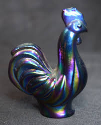 Vintage Fenton Carnival Glass Amethyst Iridesccent Rooster ...