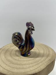 Fenton Purple Carnival Glass Iridescent Mini Rooster ...