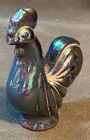 Fenton Glass Purple Amethyst Miniature Rooster | eBay