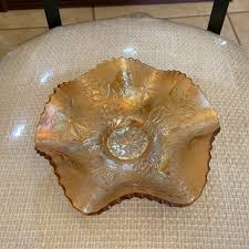 Accents | Carnival Glass Vintage Candy Dish 6 Iridescent Gold Color | Poshmark