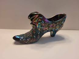 Vintage Old Virginia Glass Black Amethyst Carnival Daisy ...