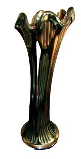 Early 11.25" Fenton Cobalt Blue Carnival Glass Diamond & Rib Swung Vase * Fire! | eBay