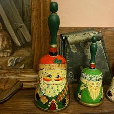 Vintage 90s Primitive Hand painted Santa set | Mercari