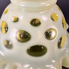 Vtg Fenton Coin Dot Bowl Topaz Opalescent Double Crimp Cased ...