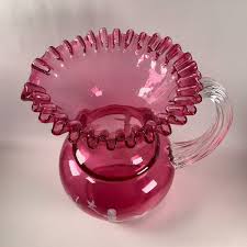 Fenton Hand Painted Mary Gregory Cranberry Glass Jug Pitcher 9 1/2" Tall 80 Oz | eBay