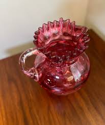 Vintage Fenton Cranberry Coin Dot Pitcher - Etsy UK