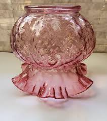 Early Fenton Glass Cranberry Diamond Optic Ruffled Melon ...