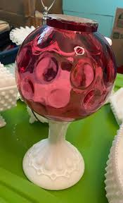 Fenton Cranberry Coin Dot Vase - Etsy