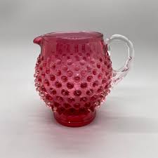 Fenton Vintage Cranberry Hobnail Small Pitcher. Vintage ...