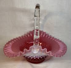 Fenton Art Glass Cranberry Opalescent Hobnail Large 10 1/2 ...