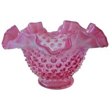Fenton Cranberry Pink Opalescent Hobnail Bowl Vintage. For ...
