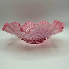 Fenton Hobnail Bowl 9 1/2" Cranberry Opalescent Double ...