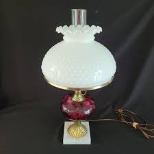 Vintage Cranberry White Hobnail Milk Glass Bronze 21” Gone ...