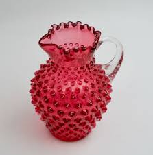 Vintage Cranberry Hobnail Glass Pitcher 5 3/4" H | eBay