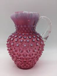 VTG Fenton Opalescent Cranberry Glass Small Pitcher/Jug ...