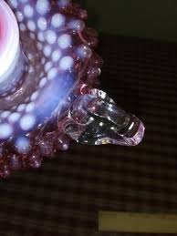 1970s FENTON CRANBERRY Opalescent Hobnail Handled Candlestick Holder 3870 for sale online | eBay