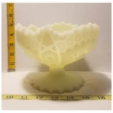 Fenton custard glass pinwheel pattern compote. For Sale at ...